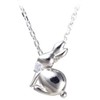 Mirai-Tenshi Women's Brand Necklace, Rabbit, Silver Pendant, Birthstone