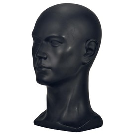 Male Mannequin Head Professional Manikin Head for Display Wigs Hats Headphone Mask Sunglasses Jewelry and Scravat Display Stand (Matte Black)