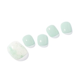 UUUUU. Semi Cured Gel Pedi Strips - [Mint Marble], 100% Real Gel, Long-Lasting & Easy to Apply&Remove, works any UV Lamps - Spring 2025,Pedi inspo,Pedi Stickers
