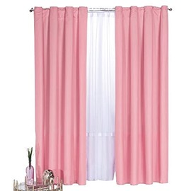 Colchas Concord | Cortina Decorativa Color Rosa, Medida Corta 1.15 x 1.80 m (2 Paneles)