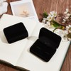 Beebeecraft Velvet Cufflinks Box Black Rectangle Cuff Links Storage Box