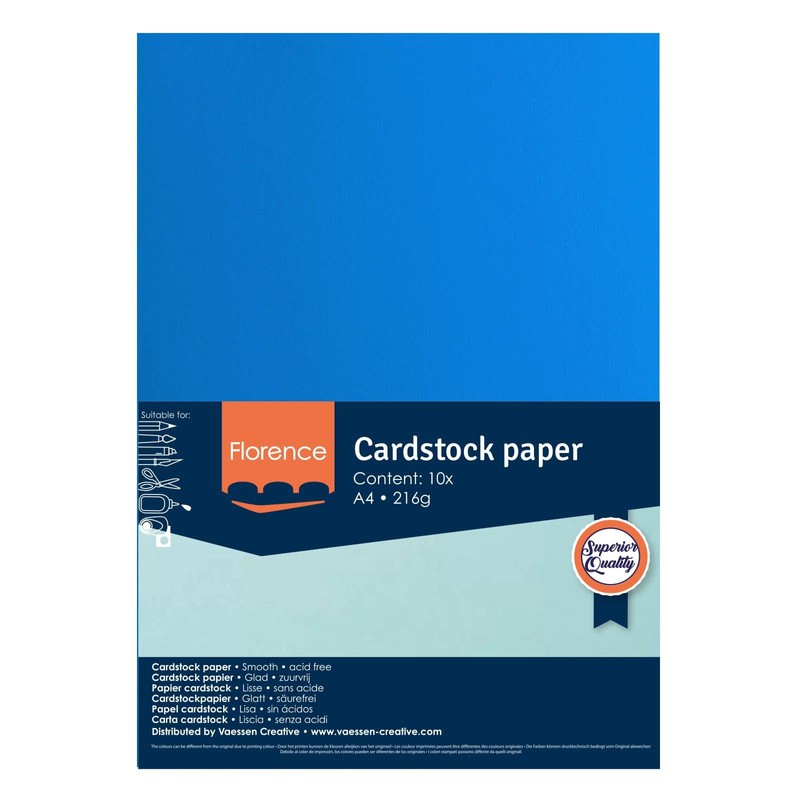 Florence Cardstock Smooth - Coloured Card Making Supplies A4 -