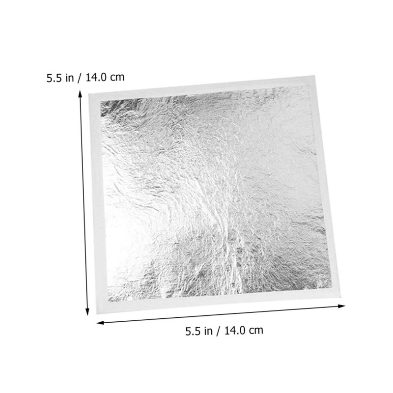 DOITOOL 200Pcs Silver Gilding Foils Imitation Leaves for Art Crafts