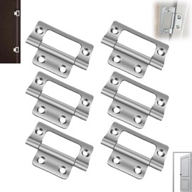 6 PCS Flush Hinges, Heavy Duty Zinc Plated Cabinet Hingets with Screws, Silent Self Closing Concealed Hinges for Doors, Cupboards and Furniture (51x25x1.2mm), DIY and Professional Installation