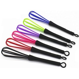 6 Pcs Mini Whisks for Hair Dye Color Mixing- Plastic Manual Mixer Hair Dye Cream Stirrer- Salon Barber Plastic Whisk Hairdressing Dye Whisk-Blending, Whisking, Beating and Stirring (7 x 1.2 in)