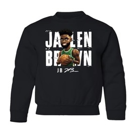 Societee Basketball Player Brown Boston Signed Funny Youth Crewneck Sweatshirt (Black, Youth Medium)