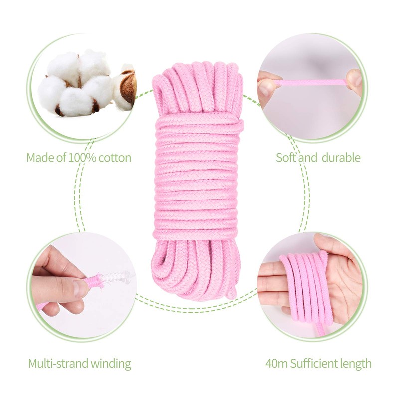 metagio 4 Pack Cotton Rope, 8MM Thick Cotton Rope 10M/