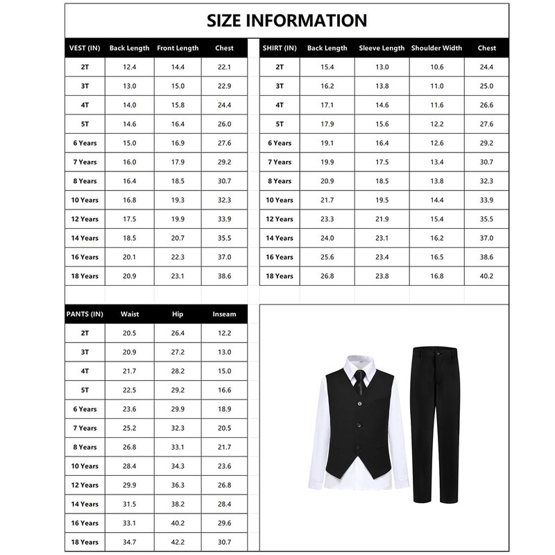 Lycody - Conjunto de chaleco formal para niños, traje de