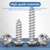 HAISHANG Pack of 50 Self-Tapping Screws M4 x 18 mm,
