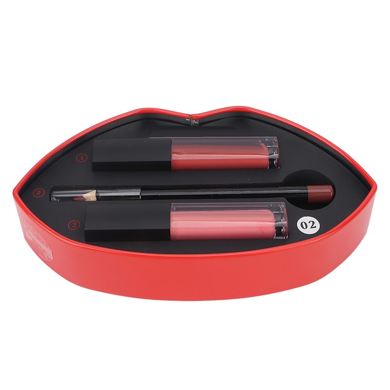 Lip Gloss Set Matte Glitter Liquid Lipstick Lip Liner Long