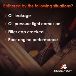 Upgraded Aluminum Housing Cap & Oil Filter, Compatible With 2015-2024 Ford Fusion F150 Bronco Edge Explorer Ranger, Lincoln MKX MKZ Continental Aviator 2.7L Engines, Replace OE# FT4Z-6A832-C