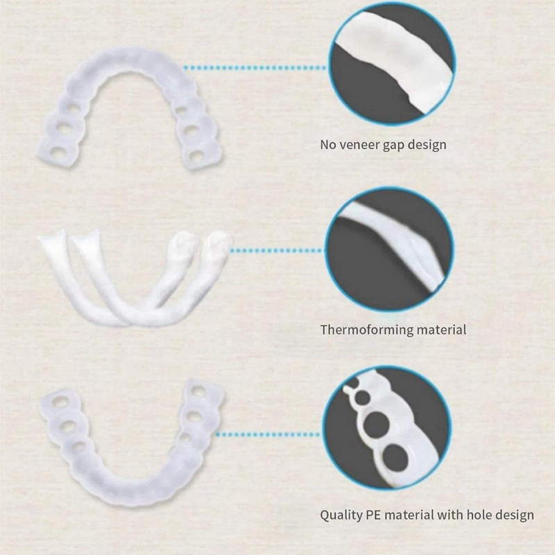 Instant Veneers Dentures,Clip in Veneers Teeth,Snap on Veneers Teeth,Fake Braces,False
