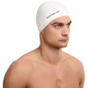 Speedo Unisex Flat Silicon Swim Cap | Hair Protect, White,