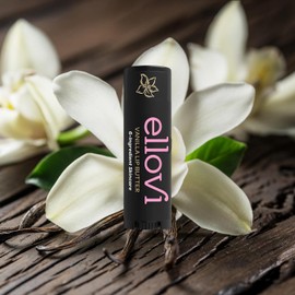 Ellovi Natural Lip Butter Lip Balm - Vanilla - Pure Enough to Eat - Made With Just 6 Vegan Ingredients - 100% Natural & Organic Moisturizing Lip Care for All Day Hydration (Single)