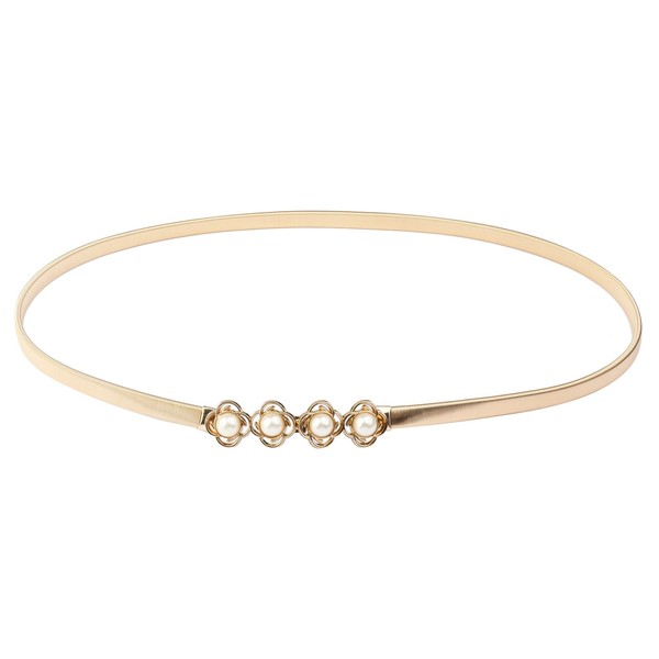 Aodexius Women's Slim Summer Metal Belt Elastic Waist Chain with