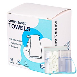 MuLing Compressed Towels,90 PCS Magic Compressed Towel with Carrying Case and Towel Dispenser,Portable Disposable Face Towel Wipes,Mini Coin Tissue for Travel,Home,Camping,Outdoor Activities