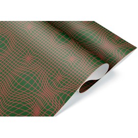 Red Green Synthwave Christmas Gift Wrap Thick Wrapping Paper Cool Punk Party Decoration (6 foot x 30 inch roll)