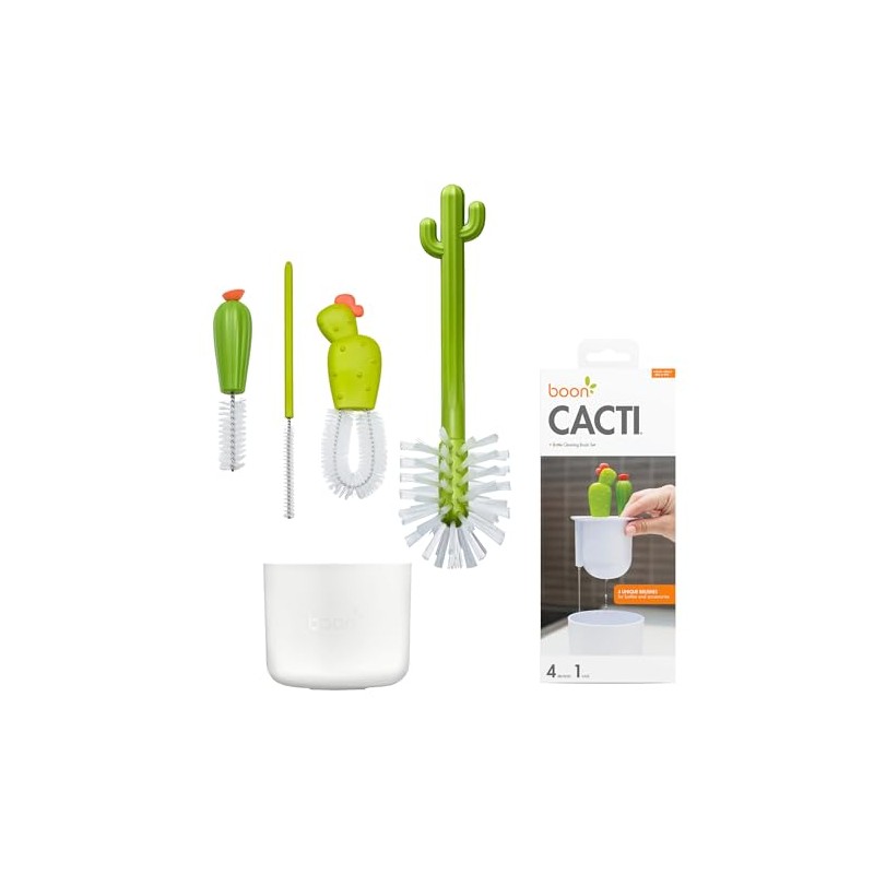 Boon Juego de cepillos de Limpieza para Botellas de Cactus