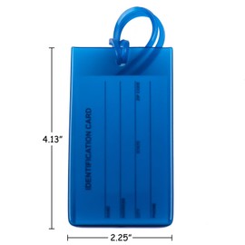 4 Packs Colorful Flexible Travel Luggage Tags for Baggage Bags/Suitcases - Name ID Labels Set for Travel - Blue