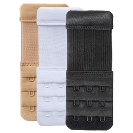 YARBAR Bra Extender, Bra, Extension Hook, 3 Tiers, Elastic Bra, Extension Hook, Women's, Bra Hook, Adjustable, Set of 3, 3 colors, hook interval: 0.5 inches (1.3 cm)