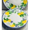 Royal Norfolk Lemon Floral Dinner Plate W/ Blue Rims, 10.5-(4)