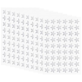 Hylabelest 13mm Foil Star Metallic Stickers Reward Charts Star Silver Seals Labels 540 Pack (Silver)