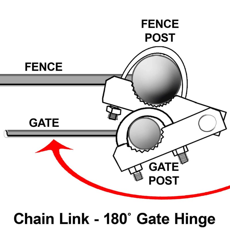 Chain Link Fence 180 Degree Commercial Duty Gate Hinge-for 3-1/2"