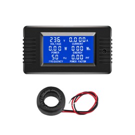 Aideepen LCD Digital Ammeter Voltmeter AC 80-260V 100A, Power Meter 6-in-1 Home Electricity Meter Panel, Energy Meter Electricity Meter with Closed Type CT