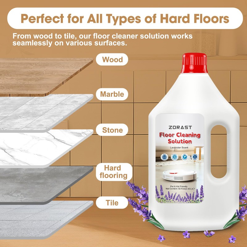ZORAST Lavender Scent Floor Cleaning Solution, Compatible with All Roborock