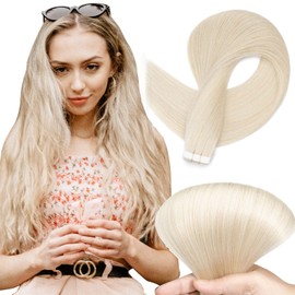 Tess Real Human Hair Tape-In Extensions, 35.5 cm, 20 Pieces, Straight, Remy Tape-In Extensions, Brown (#4, 35 cm, 50 g)