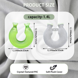 U-Shaped Dual Nozzle Hot Water Bottle with Soft Plush Cover – Neck and Shoulder Heat Pack for Women Men, Relieves Stiffness and Fatigue, Ideal for Winter, Bedtime, and Office Use