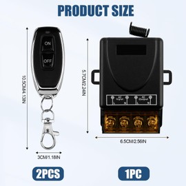 Wireless Remote Control Switch 433MHz Relay Receiver AC 220V 230V 240V 110V 30A with 2 Transmitters Remote Control for Water Pumps, Household Appliances and Agricultural Irrigation