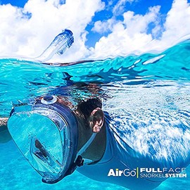 US Divers AirGo Adult S/M Full Face Snorkel Mask System Diving/Snorkeling Fog Free