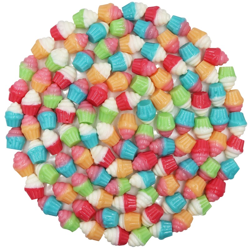 FirstChoiceCandy 3D Rainbow Juicy Gummy Candy (3D Cupcake, 2.2 Pound