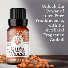 GuruNanda Frankincense Essential Oil, 100% Pure, Natural and Undiluted Diffuser Oil for Aromatherapy, Massages & DIY Recipies, Promotes Comfort & Supports Radiant-looking Skin (0.5 fl Oz)
