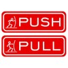 Fun Horizontal Push Pull Door Sign (Red) - Small