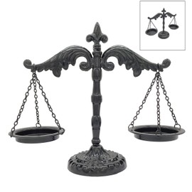 OwlGift Vintage Style Metal Libra Jewelry Display, Scale Tray Cosmetic Organizer, Jewelry Storage, Unique Centerpiece Stand – Black