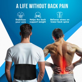 NYOrtho Back Brace For Women & Men - XL - 38"-42" - Relieves Pain - Support Suspenders - osteoporosis - Maximum Posture Spine Support - Hook Loop - Mens