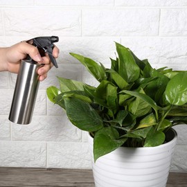 Ejoyous Stainless Steel Spray Bottle for Plants, Hand Pump Pressure Watering Pot Flower Water Sprayer Can Metal Watering Bottle with Spray Nozzle for Indoor/Outdoor Plant Gardening(350ml)