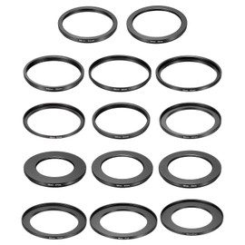 PATIKIL Step Up Down Ring Adapter Set, 14 Pcs Filter Step-down Rings Camera Lens Filters Metal Ring Digital for ND IR DSLR Lenses, Black