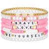 Landical 7 Pcs Friendship Bracelets for Women Teen Girls Preppy
