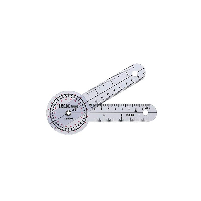 Clear 360 Degree Plastic Goniometer, 6" Length (Pack of 25)