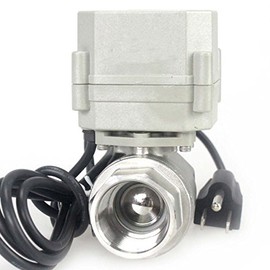 HSH-Flo 1" DN25 110-230VAC Normally Closed CF8/Stainless Steel 304 Motorized Electrical Ball Valve With U.S. Plug (1 Inch, Normally Closed)