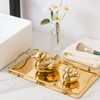 TQUPT Home Decor Golden Ceramic Duck Figurines, Home Decor Animal