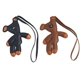 LunarCharm Pack of 2 Bear Bag Charms, Cute Bear Pendant for Purse, Handbag, Bag Accessories, Car Charms, PU Bears, Key Chains, Bag Charms