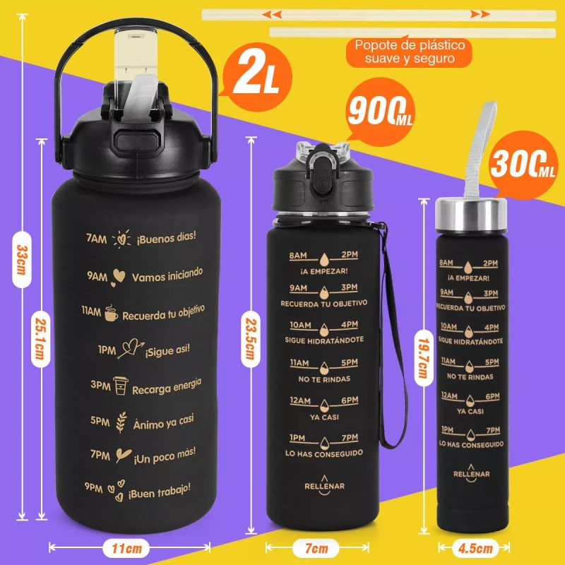 Trixter Botella De Agua Deportiva 2 Pack Gran Capacidad 2l