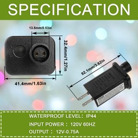SIGANDG 12V 9W LED Transformer Replacement Class 2 Power LED Controller with 8 Modes Supply for Christmas String Light Inflatable Decorations IP44 Waterproof Low Voltage Transformer(2 Pcs)
