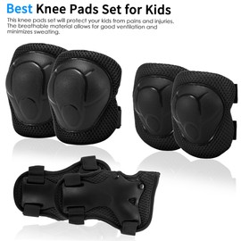Kids 7 in 1 Helmet and Pads Set Adjustable Kids Knee Pads Elbow Pads Wrist Guards for Scooter Skateboard Roller Skating Cycle