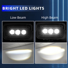 BOSYCY Motorcycle Headlight Upgraded Square Front Light With Visor Trim 6.5" x 3.5", Retro High Low Beam Headlamp Bottom Mount Universal Fit Chopper Bobber Cafe Racer Harley Sporsters - Black