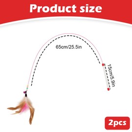 AKSIQIOL 2 Pack Feather Teaser Cat Toys, Interactive Cat Catcher Wand with Bells & Feather for Cats & Kittens, Fun Exerciser & Play Toy